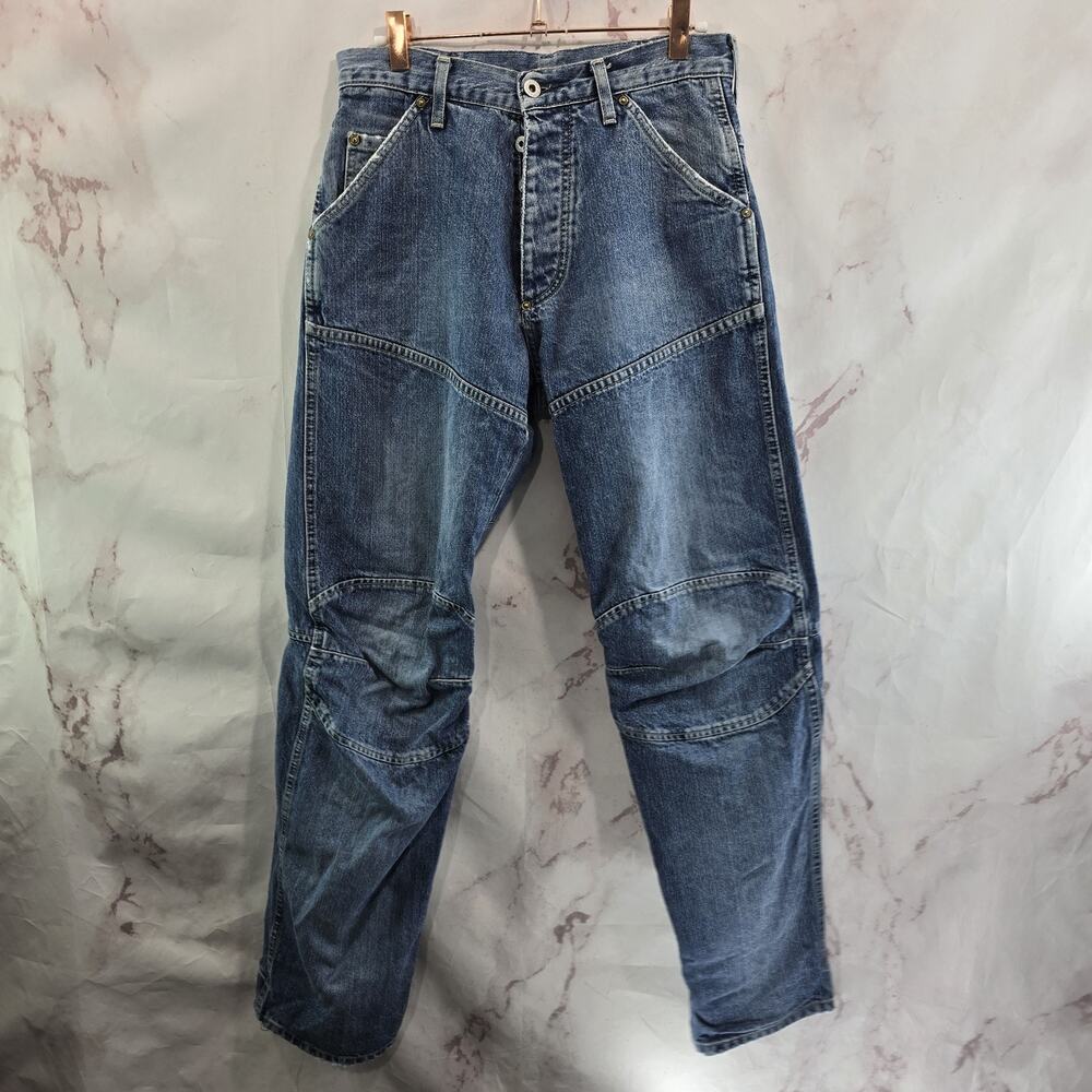 G Star Raw Jeans Mens 28 X 32 Double Knee Carpenter Straight Shortcut Elwood